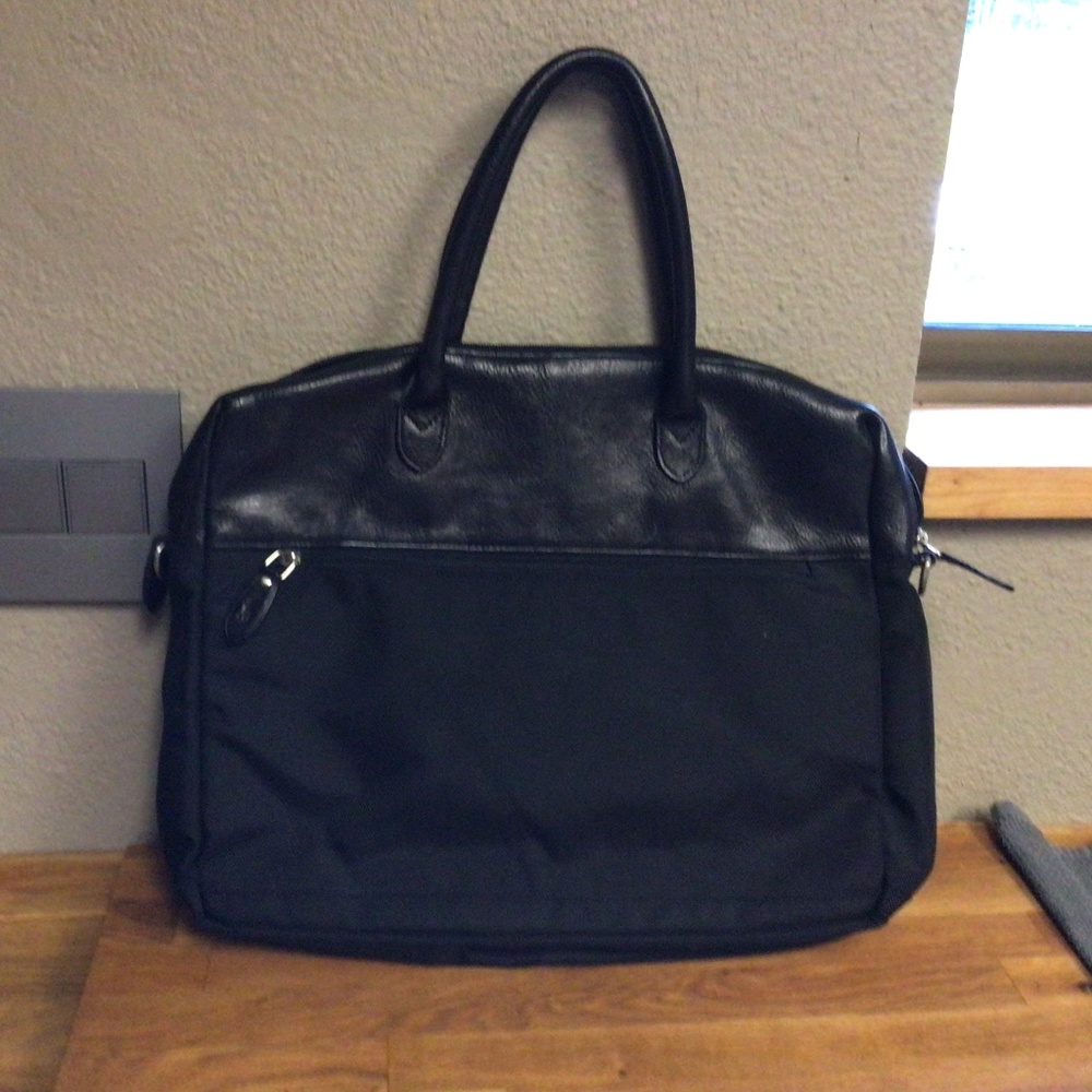 Polo Ralph Lauren Black Soft Leather and Canvas bag